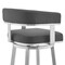 Armen Living Naomi and Lorin 4-Piece Counter Height Dining Set in Brushed Stainless Steel and Gray Faux Leather SETNMLRGRBS4 - alternate 9
